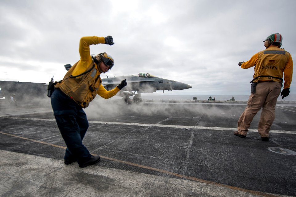 USS Carl Vinson conducts flight operations. (12467603105)