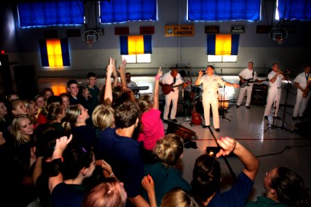 US Navy 070905-N-3271W-002 The U.S. Navy Rock Band, Freedom, performs at Saint Pius X High School, during St. Louis Navy Week, Aug. 28 through Sept. 6