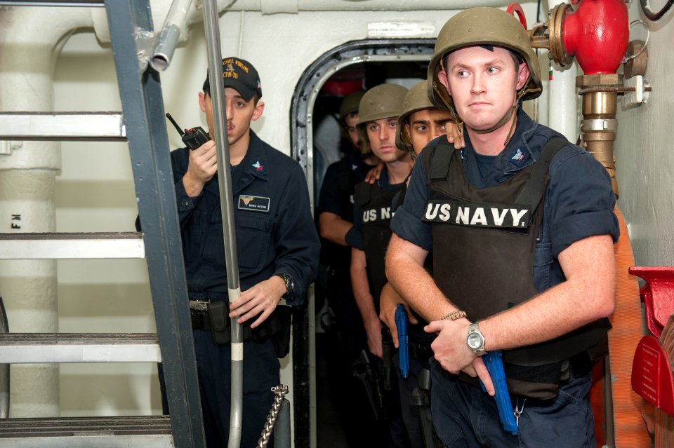 USS Carl Vinson active shooter drill 141030-N-HD510-030