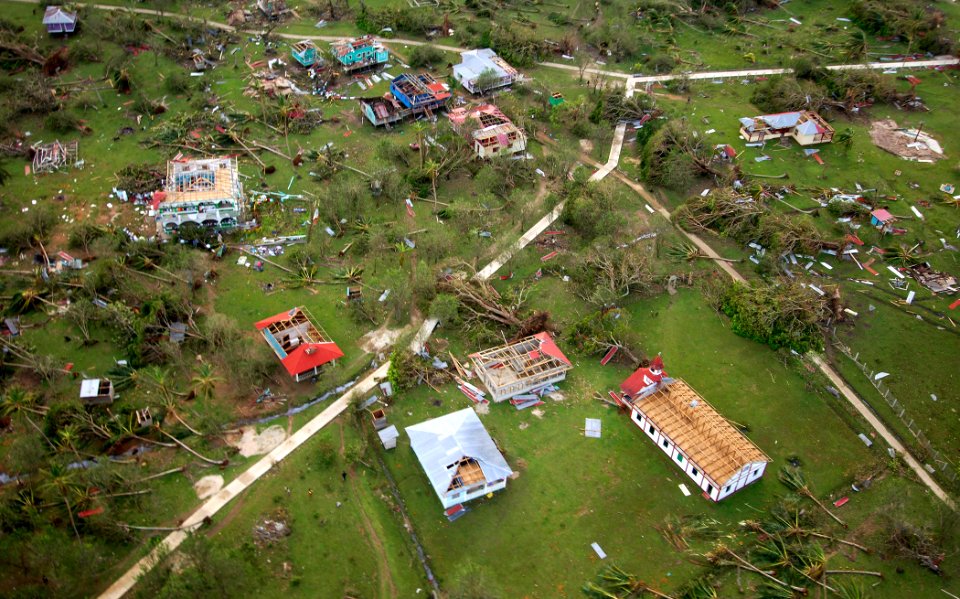 US Navy 070906-N-1810F-465 An aerial view from a U.S. Navy helicopter shows the devastation of Hurricane Felix along the eastern coast of Nicaragua