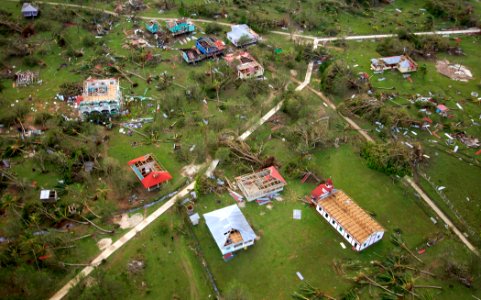 US Navy 070906-N-1810F-465 An aerial view from a U.S. Navy helicopter shows the devastation of Hurricane Felix along the eastern coast of Nicaragua photo