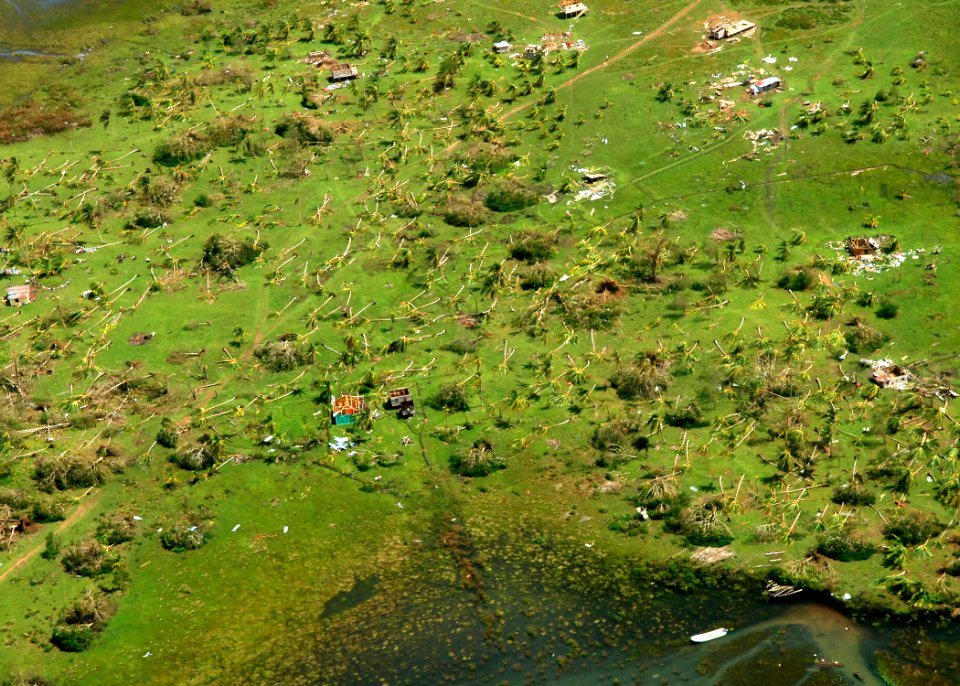 US Navy 070907-N-7540C-022 An aerial view of the devastation left by Hurricane Felix photo