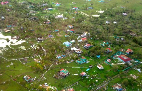 US Navy 070906-N-1810F-408 An aerial view from a U.S. Navy helicopter shows the devastation of Hurricane Felix along the eastern coast of Nicaragua photo