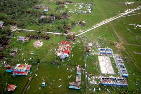 US Navy 070906-N-1810F-472 An aerial view from a U.S. Navy helicopter shows the devastation of Hurricane Felix along the eastern coast of Nicaragua photo