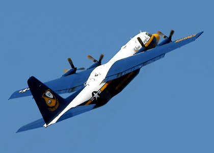 US Navy 070908-N-1082Z-053 The Blue Angels' C-130, Fat Albert, demonstrates a jet-assisted take off during the 2007 Naval Air Station Oceana Air Show