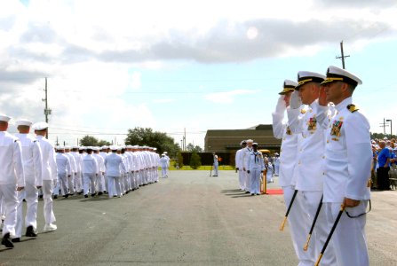 US Navy 070914-N-2468S-002 Seabees of NMCB-11 pass and review during their commissioning ceremony