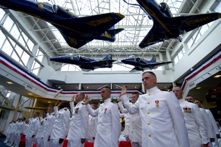 US Navy 070921-N-5328N-758 Officer Candidate School Class 20-07, the last class of officer candidates to graduate from Officer Training Command Pensacola, receive their commission during a ceremony held at the National Museum o