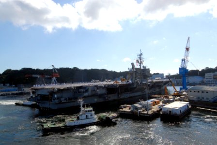 US Navy 070921-N-4790M-346 USS Kitty Hawk (CV 63) pulls into her homeport o following a four-month summer deployment