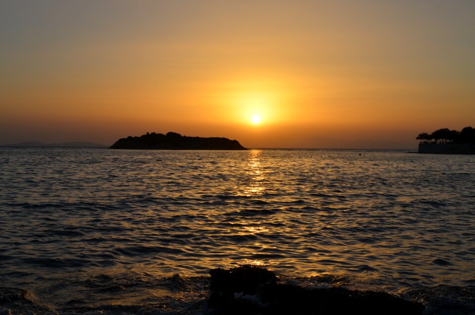 Sunset solar beach