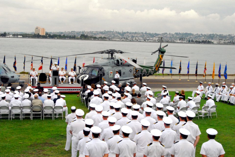 US Navy 070928-N-4995K-066 Rear Adm. Gerard Mauer, the guest speaker for the transition ceremony of Helicopter Anti-Submarine Squadron (HS) 8