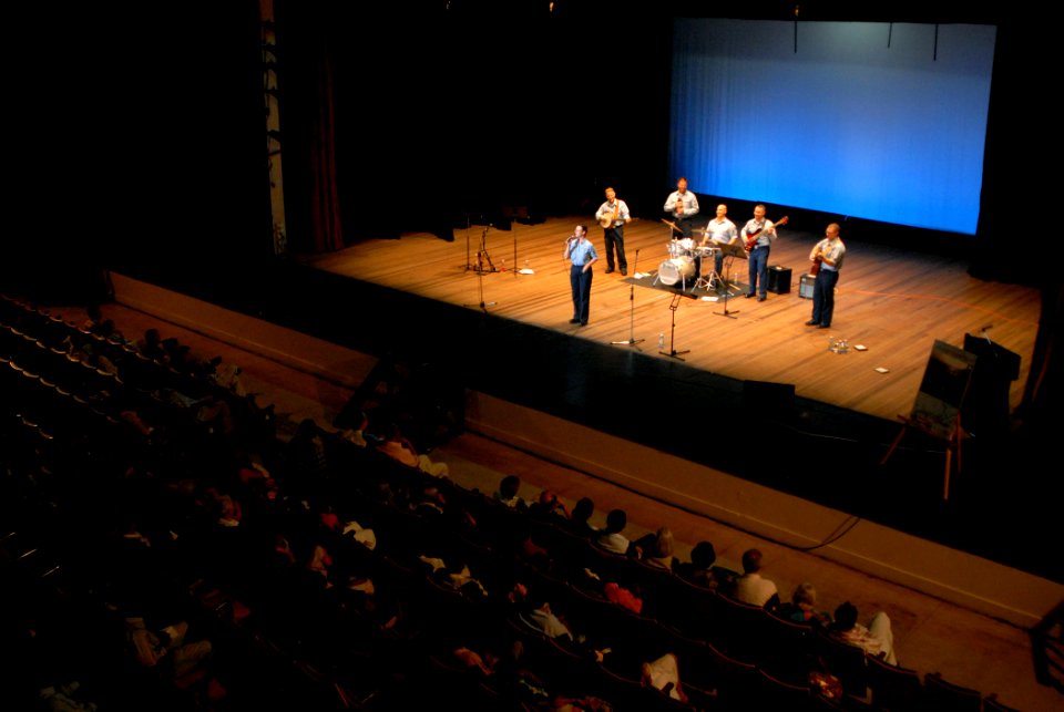 US Navy 070929-N-7092S-046 The U.S. Navy Showband, attached to Military Sealift Command hospital ship USNS Comfort (T-AH 20), performs at the National Cultural Centre
