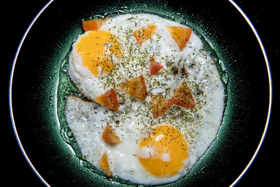 The yolk cooking krupnyj plan