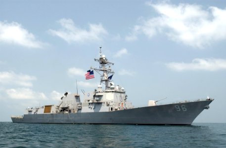 US Navy 070929-N-5459S-003 The guided-missile destroyer USS Bainbridge (DDG-96) is underway off the coast of Somalia