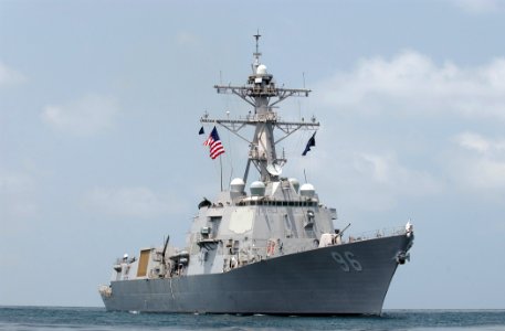 US Navy 070929-N-5459S-004 The guided-missile destroyer USS Bainbridge (DDG-96) is underway off the coast of Somalia