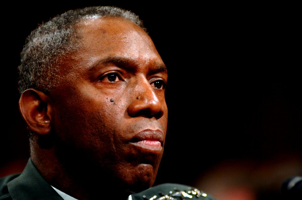 US Navy 070927-N-3642E-129 Army Gen. William E. Ward, testifies before the Committee on Armed Services during his confirmation hearing for appointment to commander of United States Africa Command
