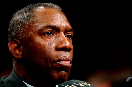 US Navy 070927-N-3642E-129 Army Gen. William E. Ward, testifies before the Committee on Armed Services during his confirmation hearing for appointment to commander of United States Africa Command