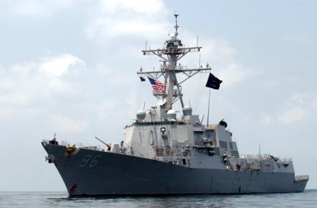 US Navy 070929-N-5459S-008 The guided-missile destroyer USS Bainbridge (DDG-96) is underway off the coast of Somalia