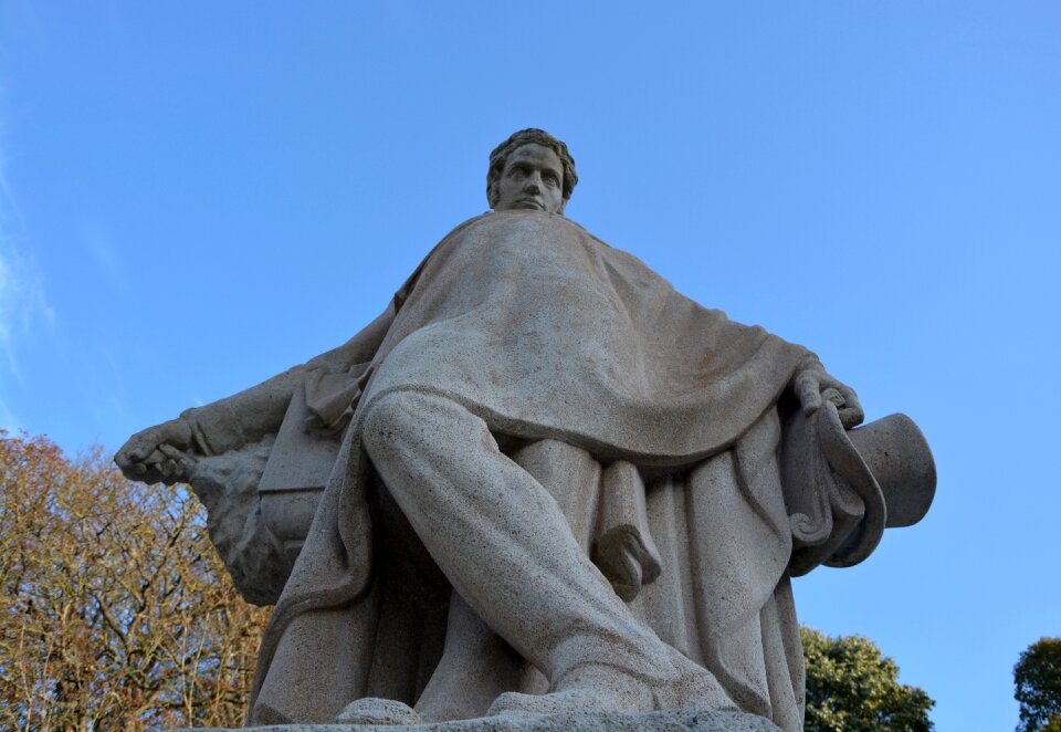 Writer chateaubriand cut stones sky blue historic character