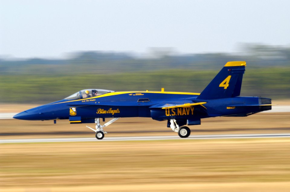 US Navy 071110-N-5328N-855 The No. 4 jet piloted by Lt. Cmdr. Thomas R. Winkler, of the Navy's Flight Demonstration Squadron