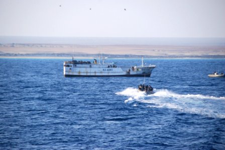 US Navy 071105-N-0000X-006 Members of a U.S. Navy rescue and assistance team provide humanitarian and medical assistance to the crew of the Taiwanese-flagged fishing trawler Ching Fong Hwa