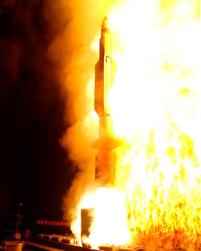 US Navy 071106-N-0000X-001 A Standard Missile-3 (SM-3) is launched from Pearl Harbor-based guided-missile cruiser USS Lake Erie (CG 70) to intercept a threat representative target as part of a Missile Defense Agency test of the