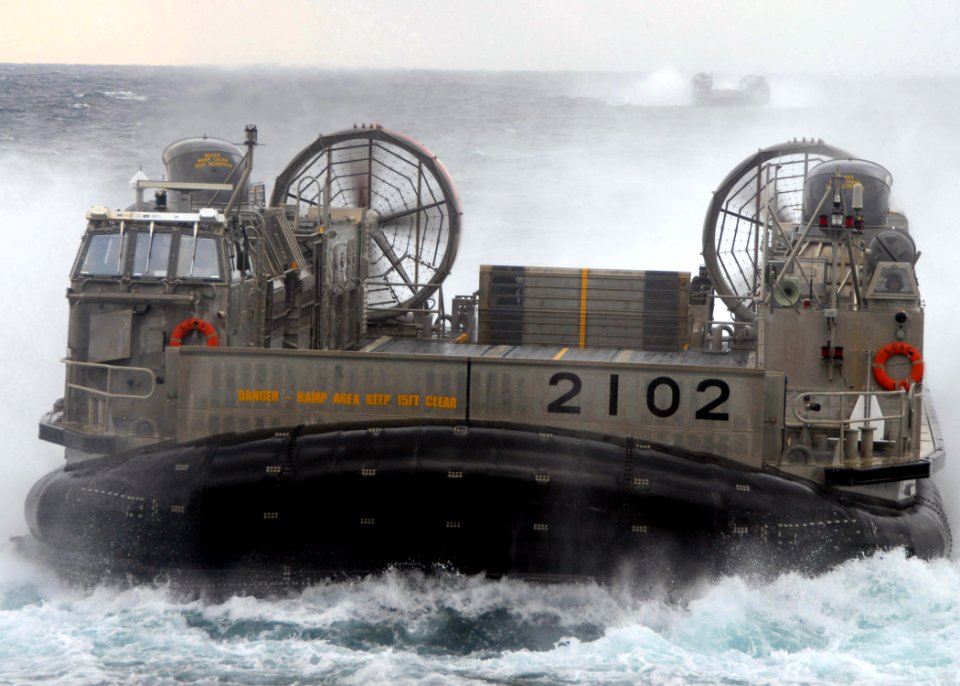 US Navy 071111-N-6710M-019 A Japanese landing craft air cushions prepares to enter the well deck of dock landing ship USS Tortuga (LSD 46) during ANNUAL-EX, a well deck exercise with the Japan Maritime Self-Defense Force