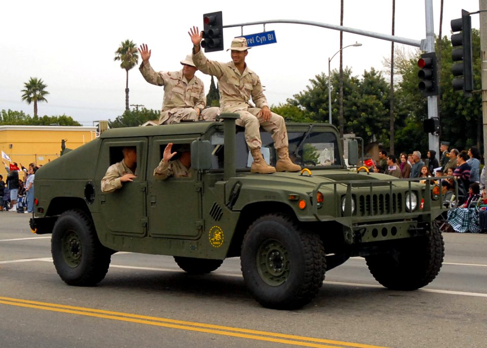 US Navy 071111-N-8607R-012 Seabees with Naval Mobile Construction Battalion (NMCB) 4 participate in the fourth annual San Fernando Valley Veterans Day Parade
