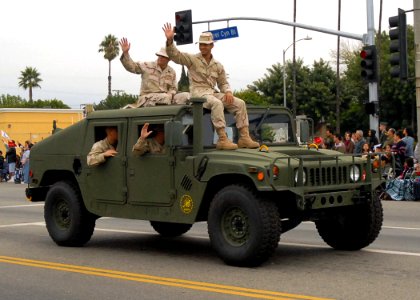 US Navy 071111-N-8607R-012 Seabees with Naval Mobile Construction Battalion (NMCB) 4 participate in the fourth annual San Fernando Valley Veterans Day Parade
