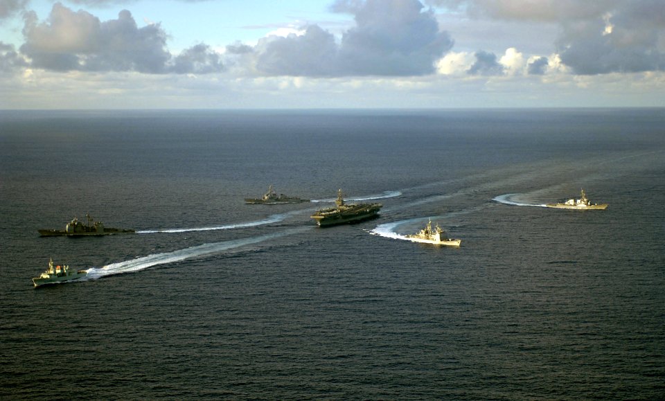 US Navy 071112-N-0455L-012 Harry S. Truman Strike Group 10, perform a multi-ship maneuvering exercise