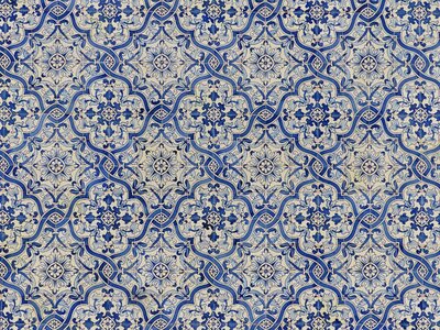 Earthenware tile blue photo