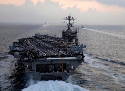 US Navy 071116-N-0455L-005 USS Harry S. Truman (CVN 75) carrier strike group (CSG) transits through the straits of Gibraltar