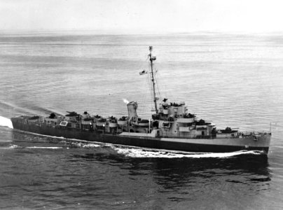 USS Buckley (DE-51) underway in the Atlantic Ocean on 10 June 1944 (80-G-236608)