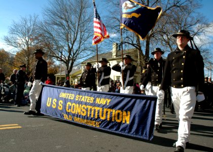 US Navy 071117-N-2893B-001 USS Constitution Sailors march at the annual Plymouth Thanksgiving Parade
