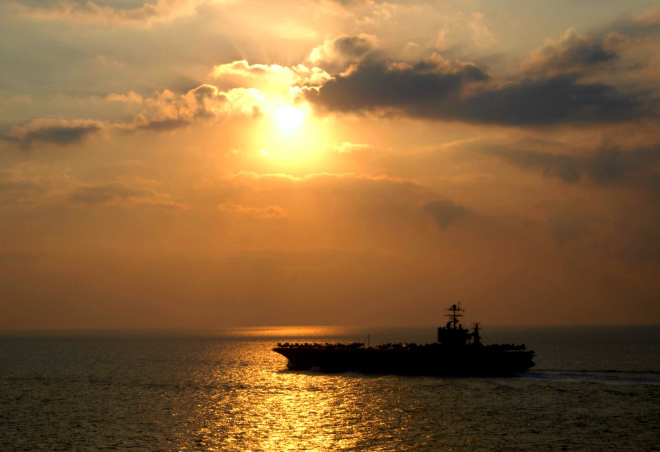US Navy 071116-N-0455L-007 The aircraft carrier USS Harry S. Truman (CVN 75) transits through the straits of Gibraltar