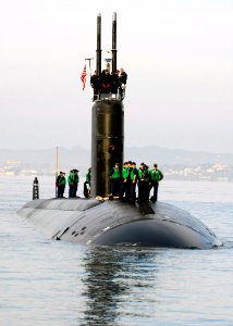 US Navy 071124-N-0780F-001 The Los Angeles-class nuclear-powered submarine USS Montpelier (SSN 765) arrives in Souda Harbor for a routine port visit photo