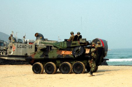 US Navy 071114-N-9177B-001 U.S. Marines assigned to the 31st Marine Expeditionary Unit and Republic of Korea Marines from the 2nd Battalion, 7th Marine Regiment, 1st Marine Division, prepare to move to the next objective during