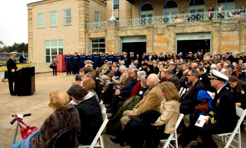 US Navy 071117-N-0696M-143 Vice Adm. Joseph Maguire, deputy director of Strategic Operational Planning at the National Counterterrorism Center, speaks at a ceremony christening a memorial rowing shell in honor of Lt. Cmdr. Erik