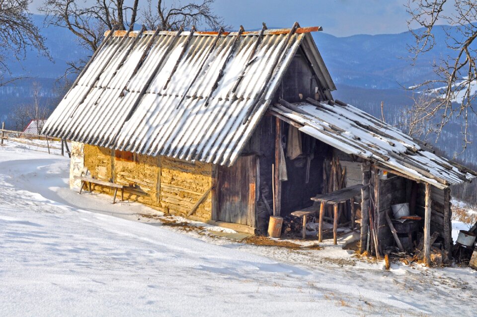 Wooden snow winter