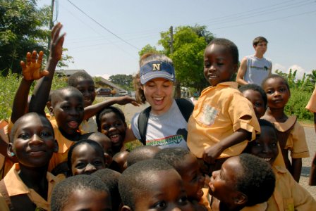 US Navy 071128-N-0193M-401 Lt. j.g. Erica Goodwin visits the children going to school next door to Essikado Hospital in Takoradi, Ghana