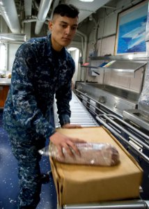 USS Bonhomme Richard (LHD 6) Stores Offload 161123-N-TH560-032