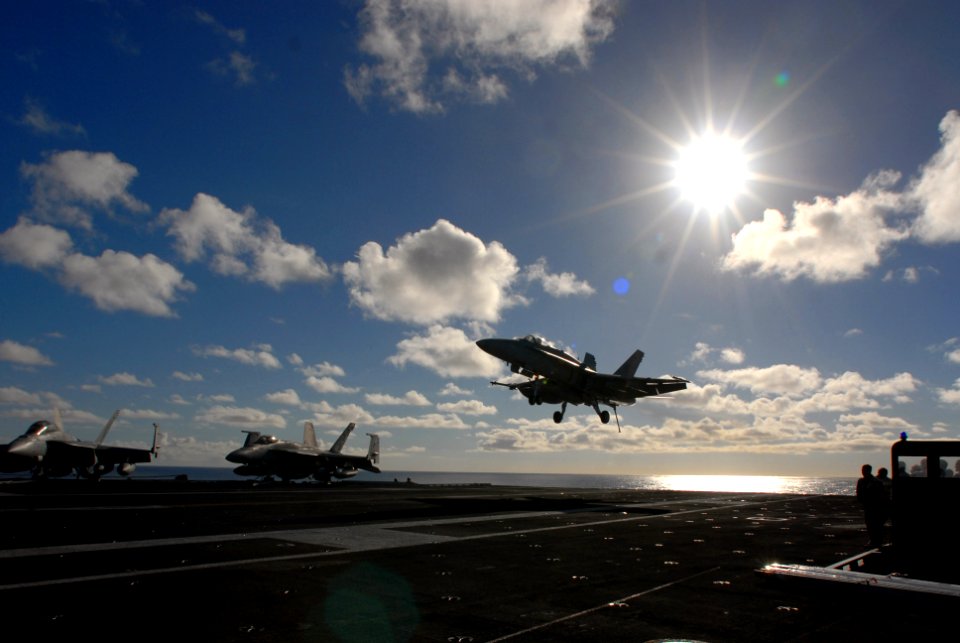 US Navy 071202-N-2959L-502 An F-A-18C Hornet, assigned to the