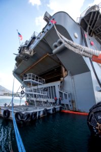 USS Bonhomme Richard (LHD 6) Sailors Painting Around the Ship 170113-N-TH560-069