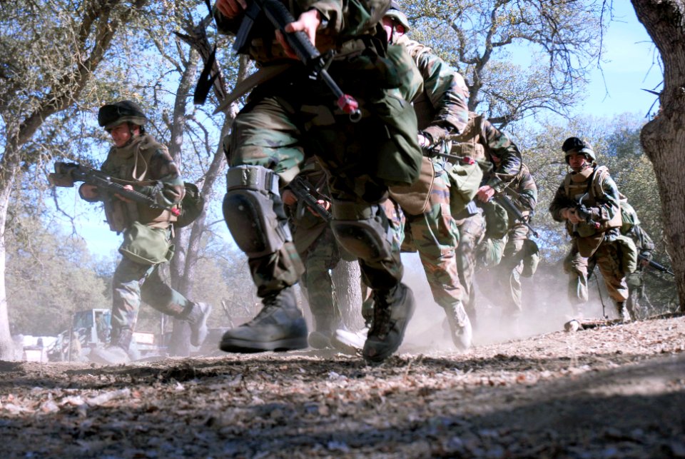 US Navy 071206-N-0775Y-055 Seabees attached to Naval Mobile Construction Battalion (NMCB) 3 spring into action after the alarm for an intruder was called