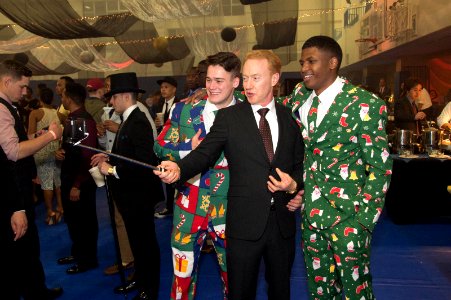 USS Bonhomme Richard (LHD 6) command holiday party 2016 161208-N-XK809-486