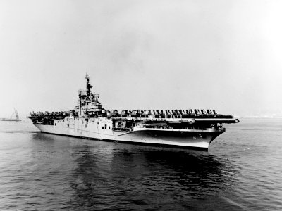 USS Boxer (CVA-21) in port in 1954