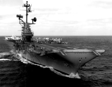 USS Bon Homme Richard (CVA-31) underway in the Gulf of Tonkin on 2 November 1964