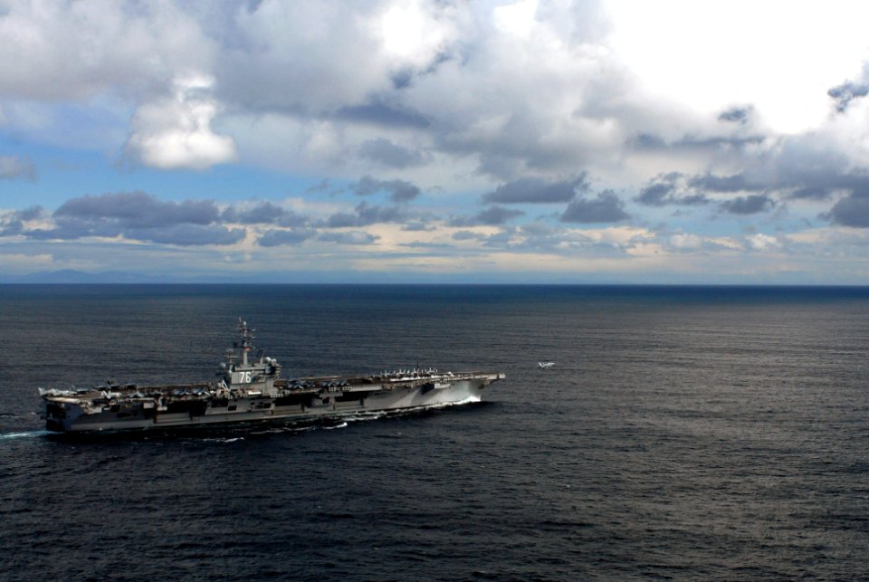 US Navy 071209-N-3659B-061 An F-A-18 Hornet launches from catapult 1 on the flight deck of the Nimitz-class nuclear-powered aircraft carrier USS Ronald Reagan (CVN 76) during flight operations