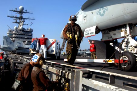 US Navy 071214-N-9564W-020 Aviation Electrician's Mate Airman Garryl S. Balagbis, assigned to