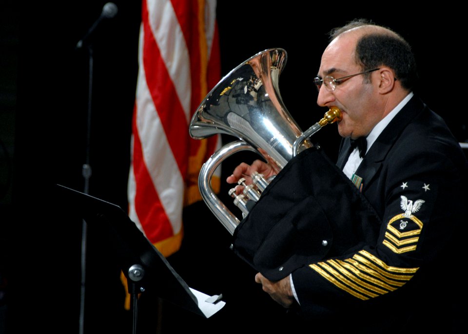 US Navy 071219-N-0773H-053 Master Chief Musician Roger L. Behrend performs Tre Canzone Italiana with the Navy Band at the 61st annual Midwest Clinic