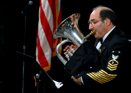 US Navy 071219-N-0773H-053 Master Chief Musician Roger L. Behrend performs Tre Canzone Italiana with the Navy Band at the 61st annual Midwest Clinic